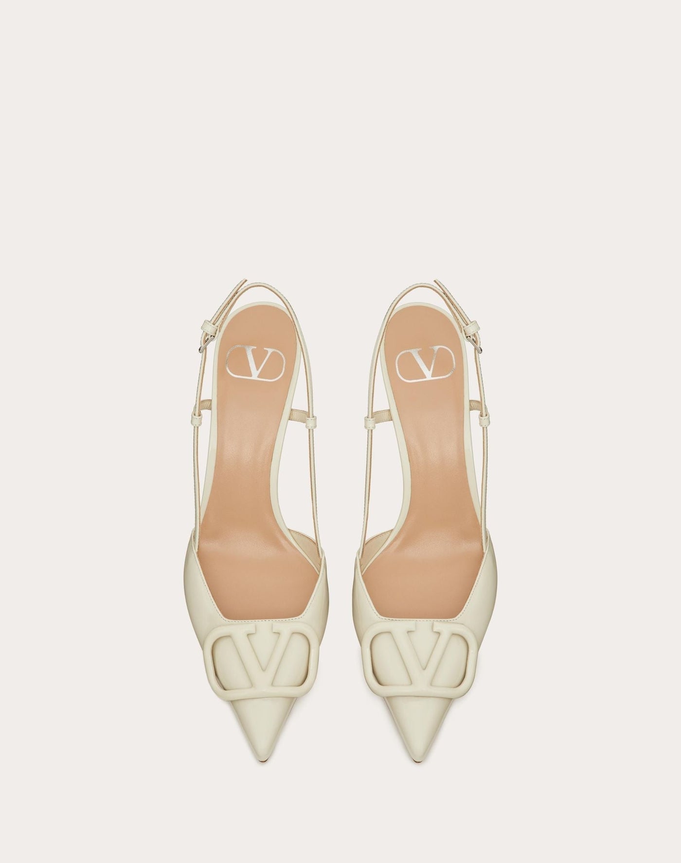 Valentino White Lace Up Heels