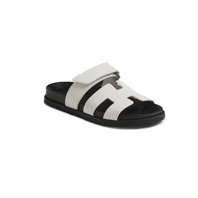Hermes Chypre Sandals "White Leather"
